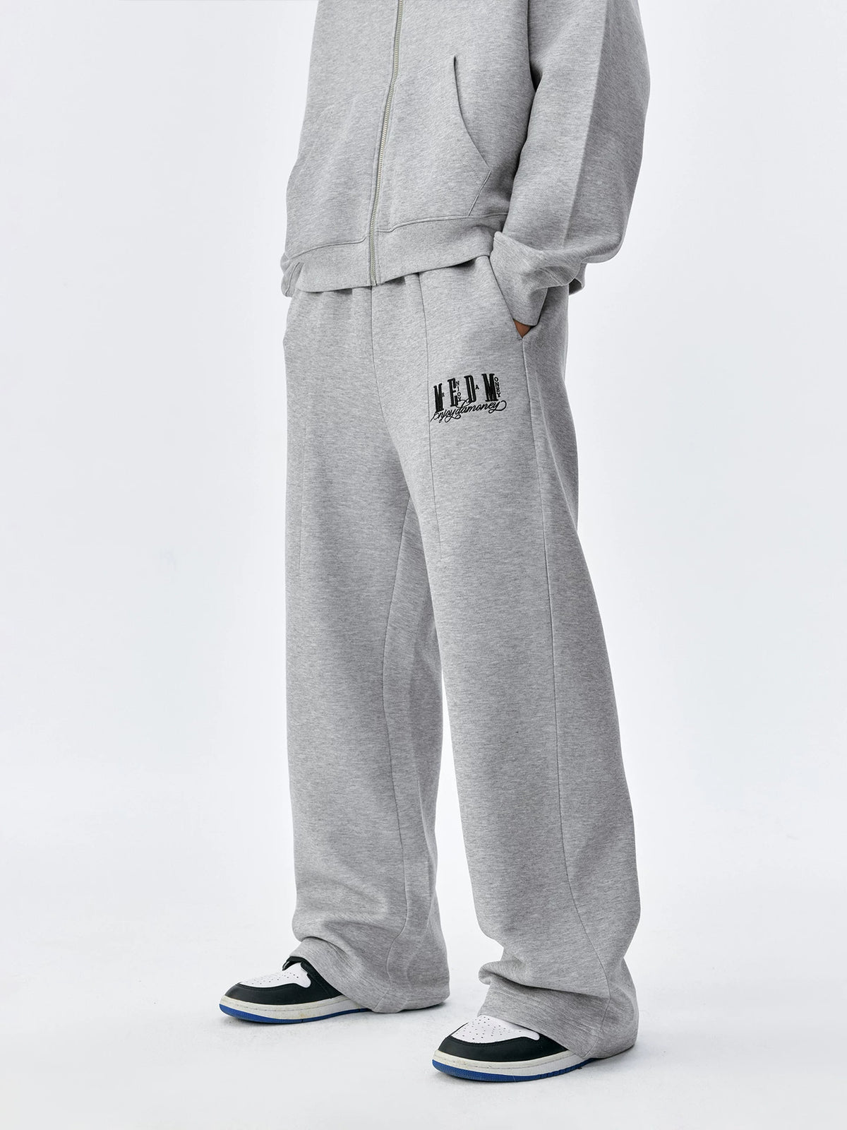 Logo Embroidered Wide-Leg Drawstring Sweatpants