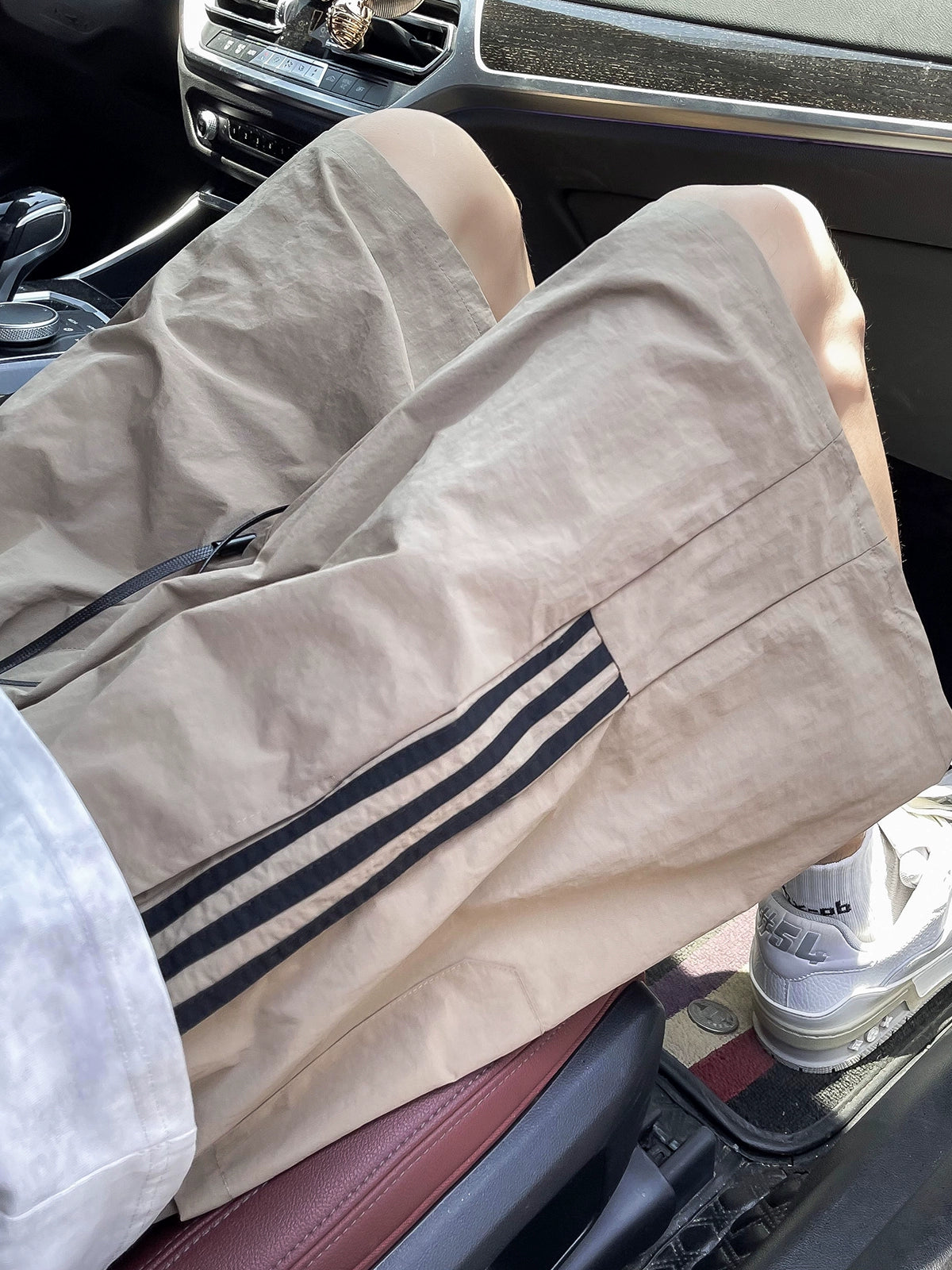 Shiny  Stripe Bermuda Shorts