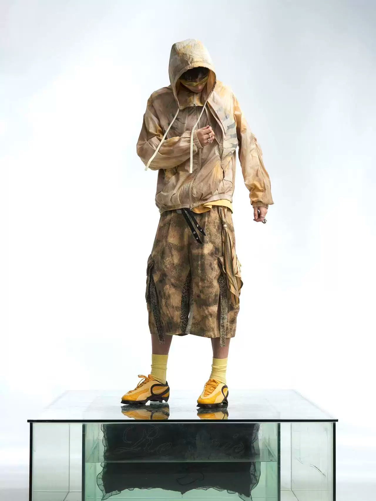 Skeleton Print Hooded Windbreaker Jacket