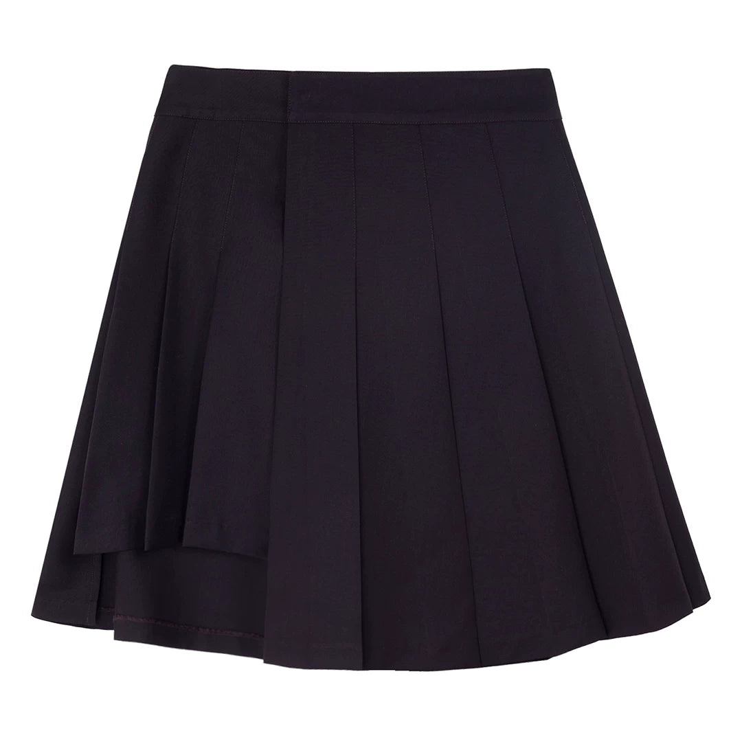 Asym Pleated Mini Skirt