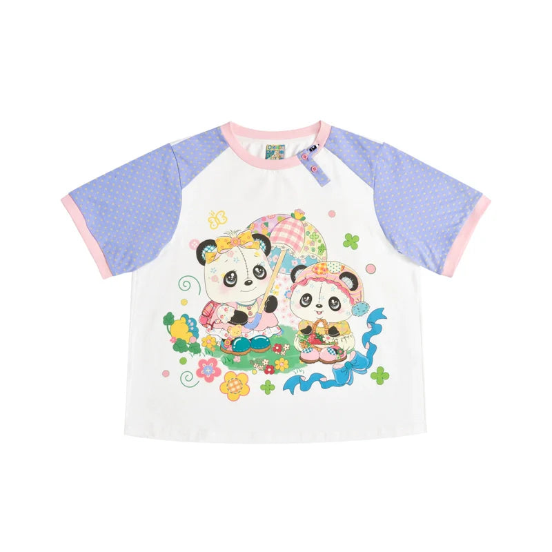 Sweet Panda Picnic Polka Dot Tee