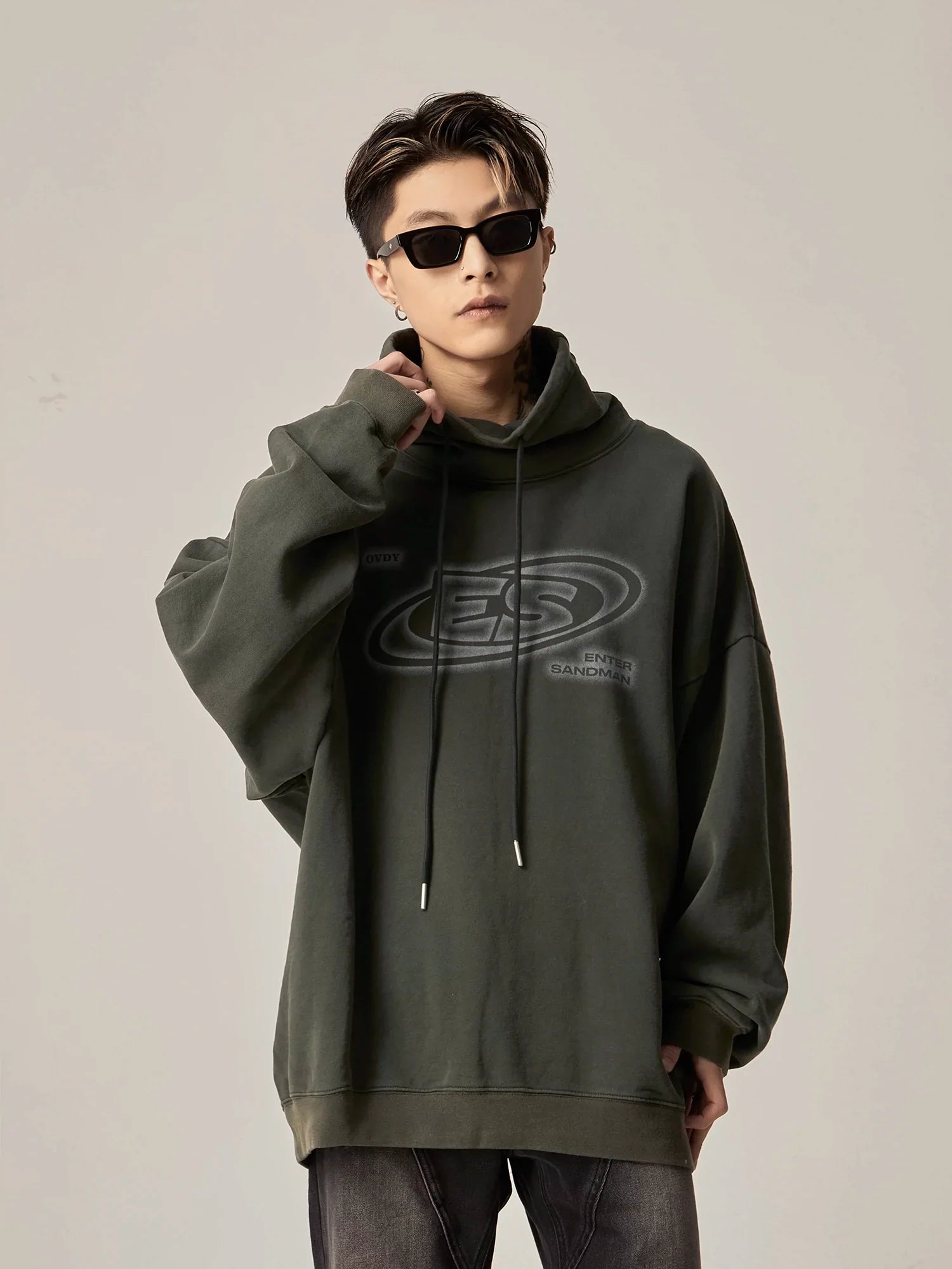 Oversized Logo Turtleneck Sweatshirt