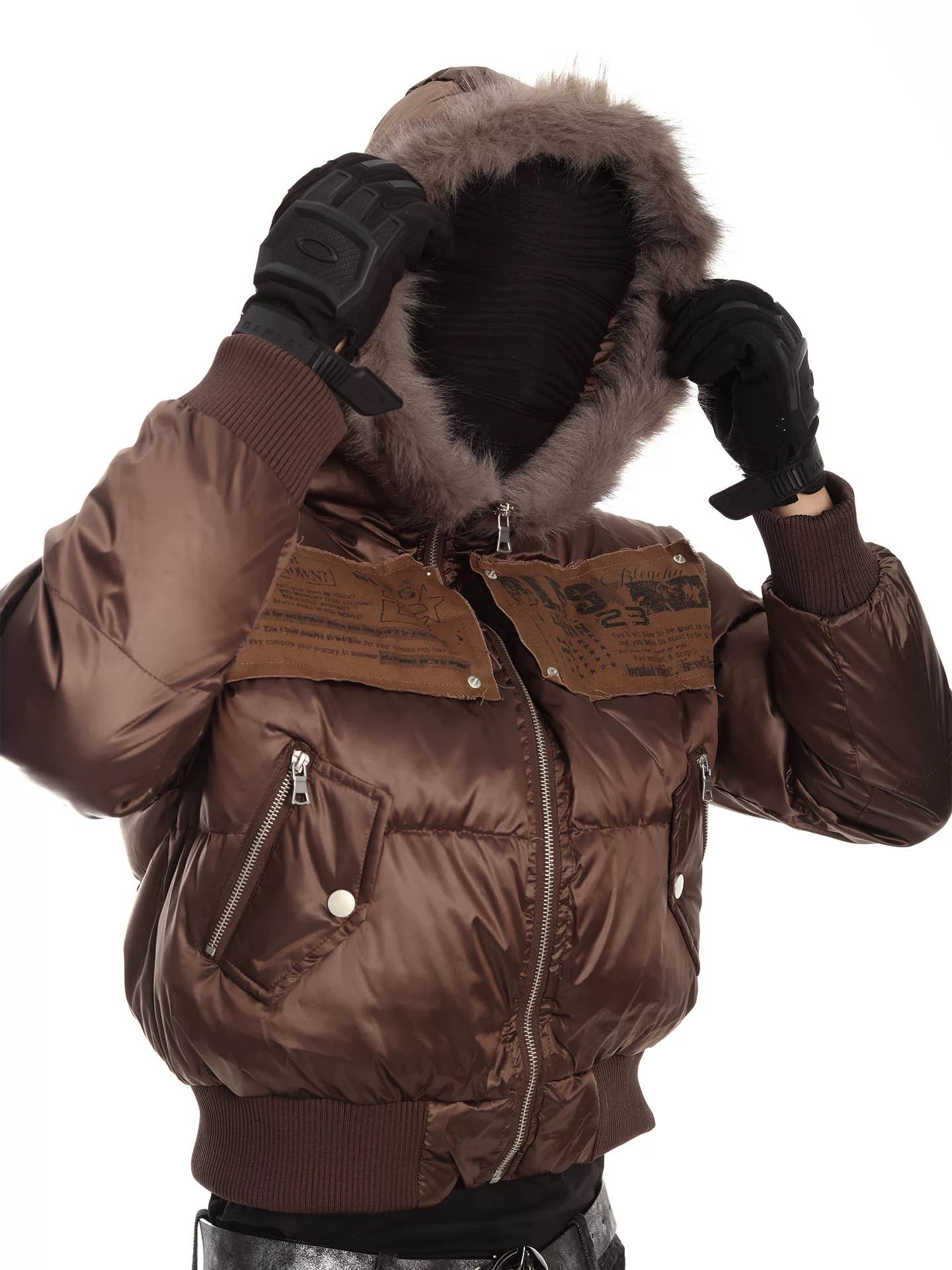 Frost Signal Fur-Trimmed Patch Puffer Jacket