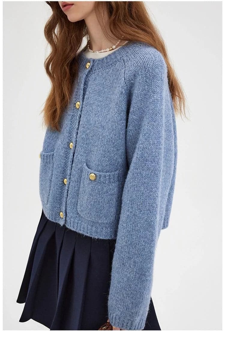 Fall/Winter Lazy Chic Mohair Cardigan In Icelandic Blue - chiclara