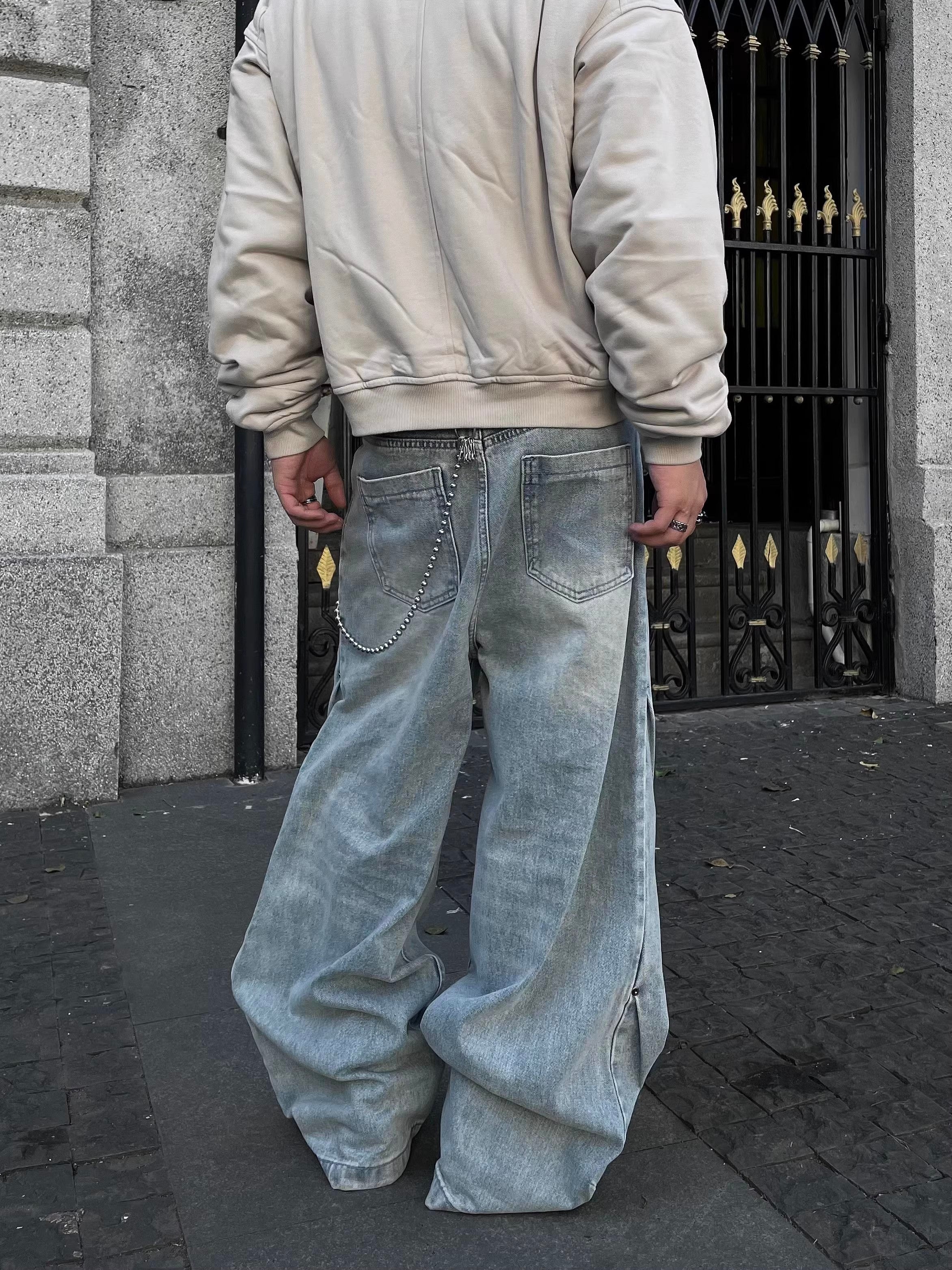 Frosted Stone Wide Leg Jeans