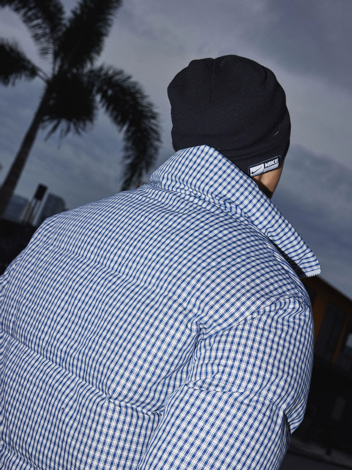 Sky Check Quilted Puffer Jacket