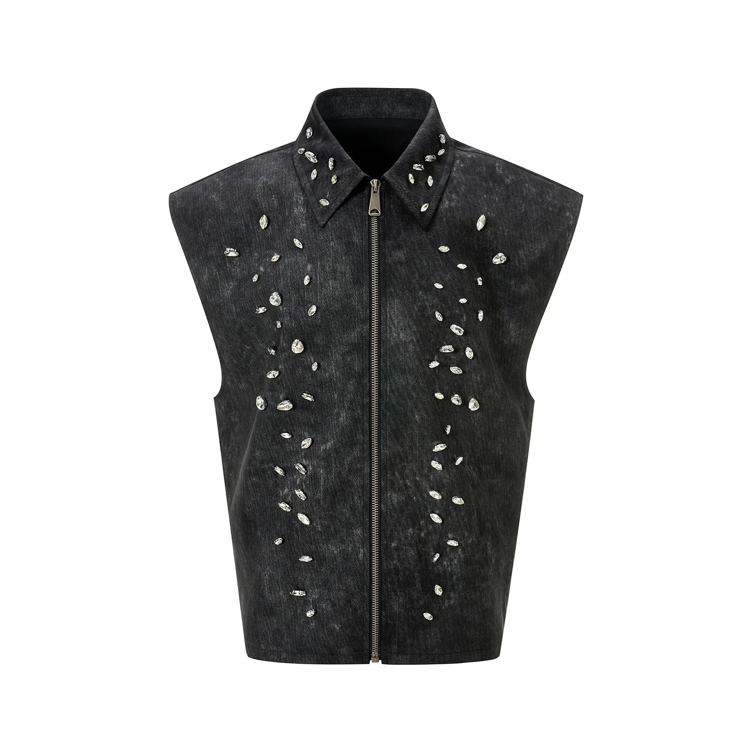 Crystal Studded Denim Vest