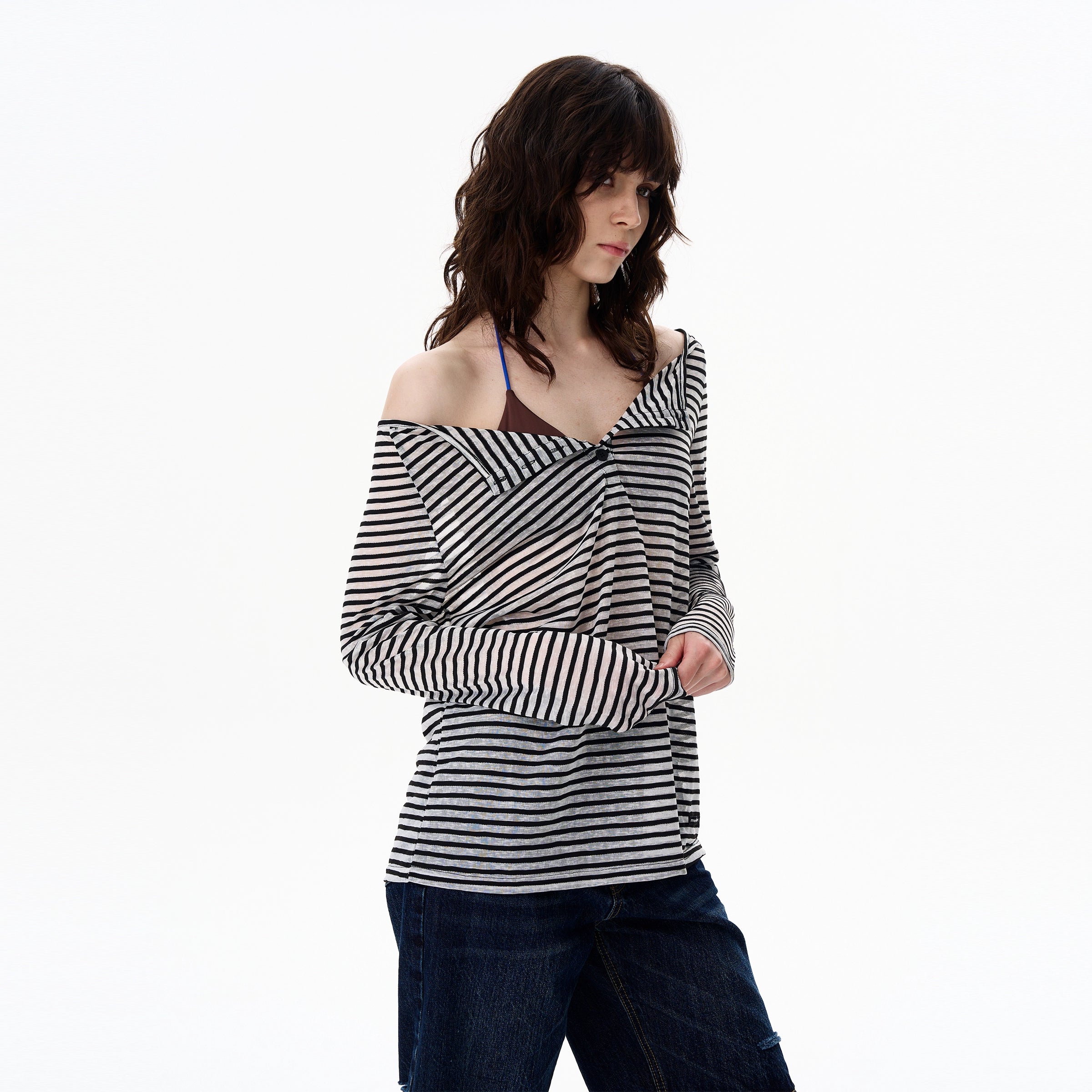 Twist Stripe Off Shoulder Top