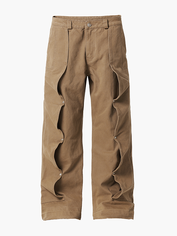 Deconstructed Pleated Work Pants - chiclara