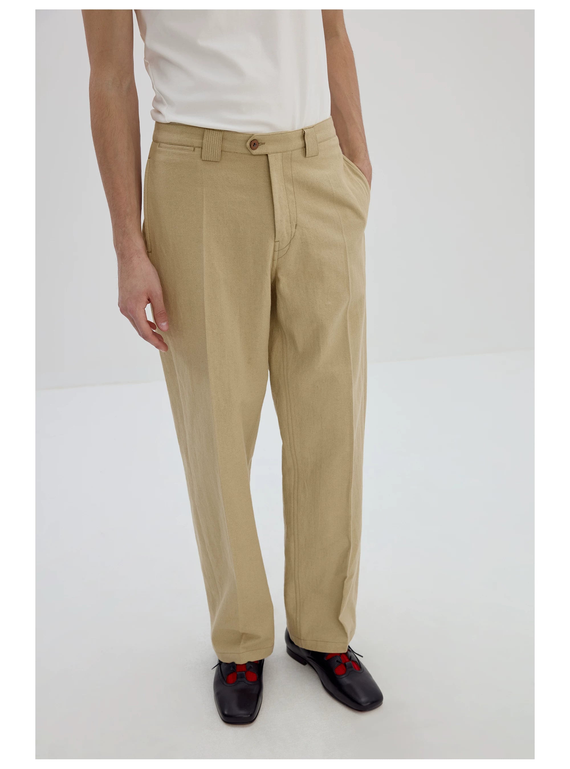 Pleated Chino Trousers