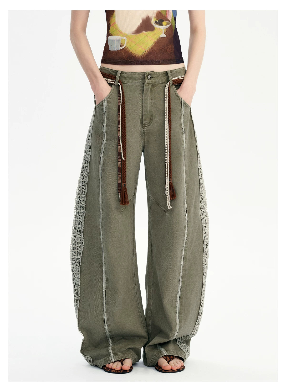 Tapestry Trail Olive Wide‑Leg Pants