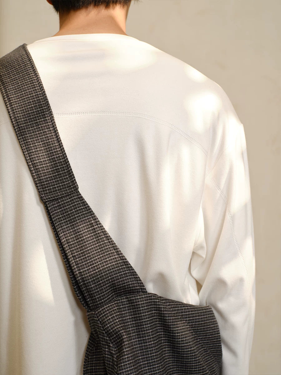 Charcoal Houndstooth Slouchy Shoulder Tote