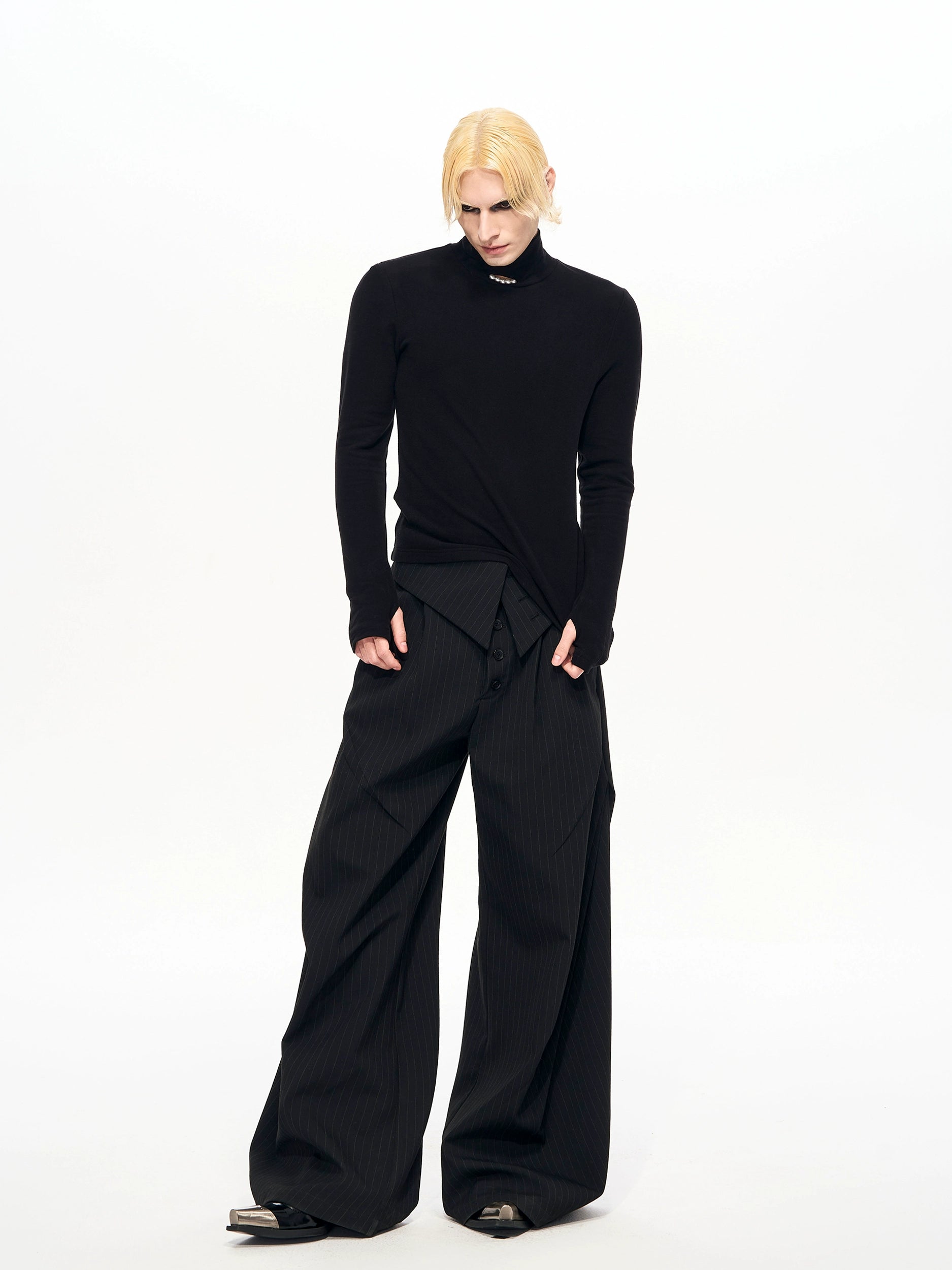 Midnight Pearl Accent Turtleneck