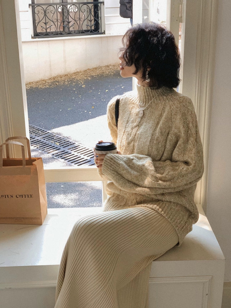 Vintage Chunky Cable Knit Sweater