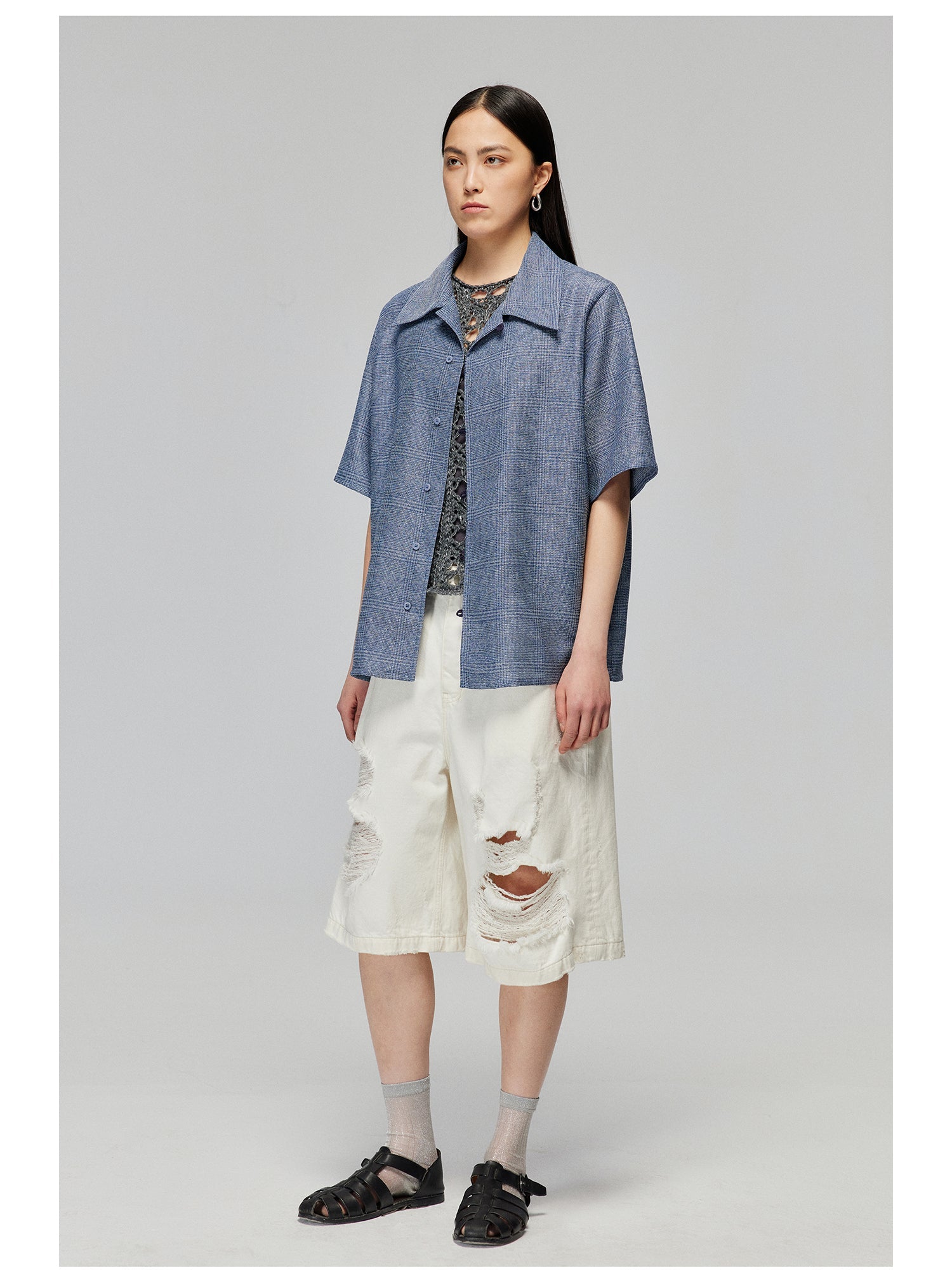 Distressed Denim Culottes