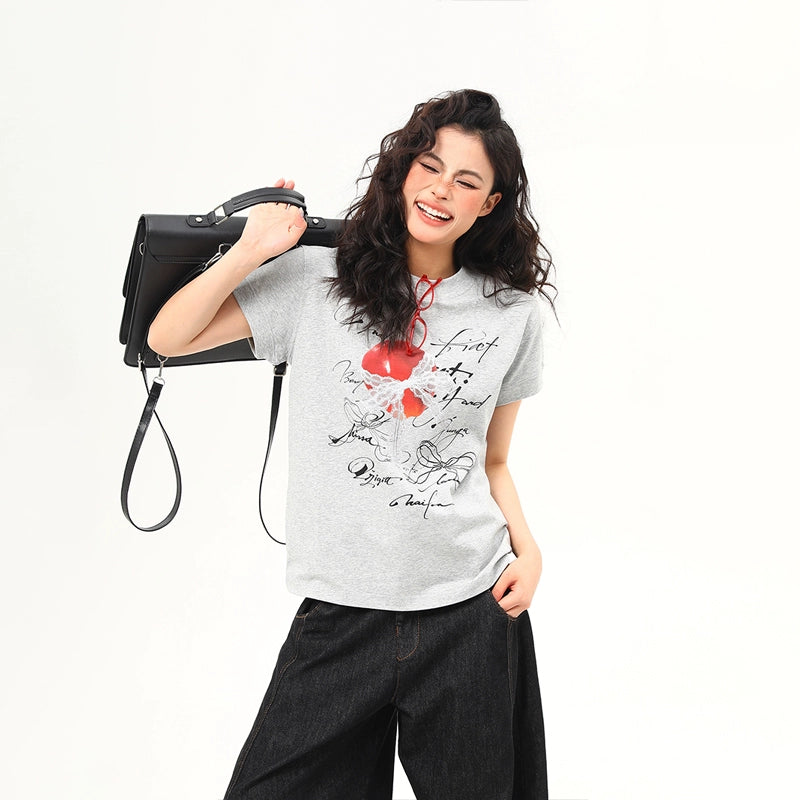 Romantic Script & Bow Graphic Tee