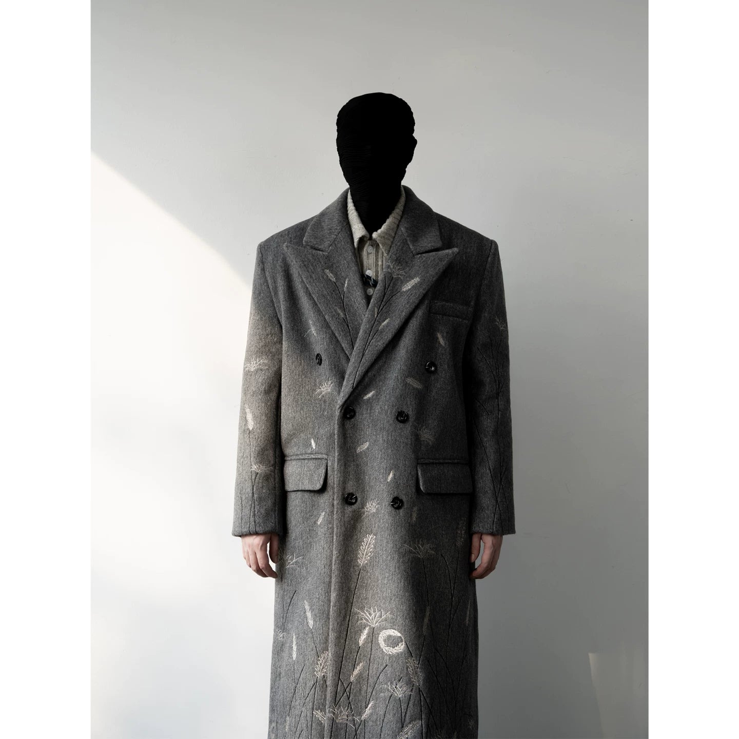Ash Meadow Embroidered Wool Overcoat