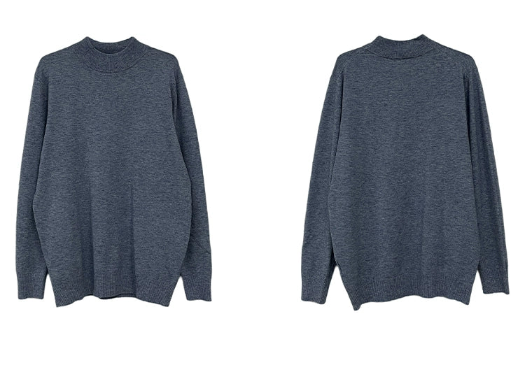 Minimalist Mock Neck Knit Sweater