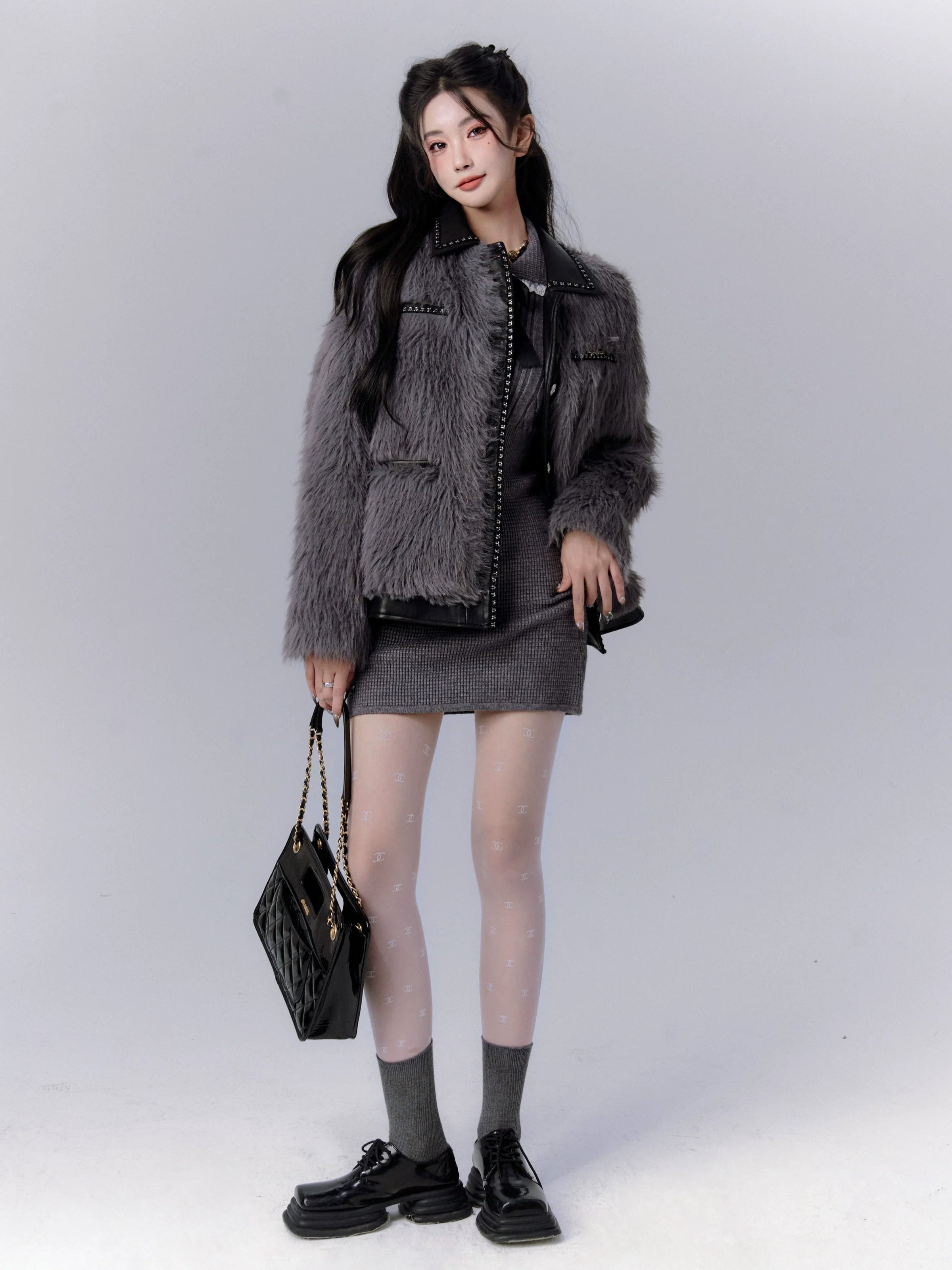 Luxe Faux Fur Button-Up Jacket by Fragile Heart