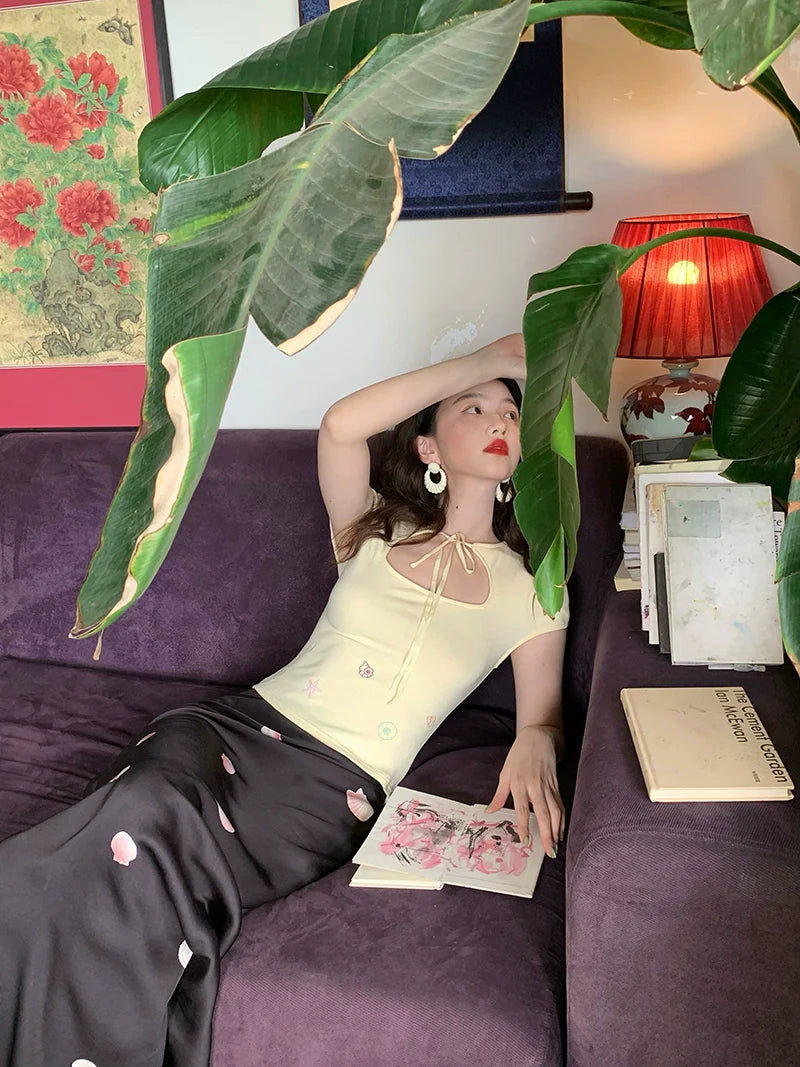 Black Shell Print Maxi Skirt