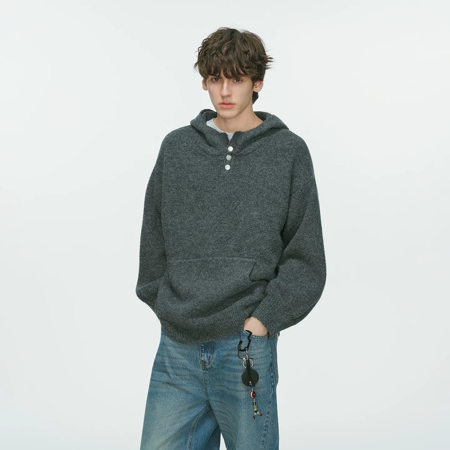 Cocoon Knit Hooded Pocket Sweater