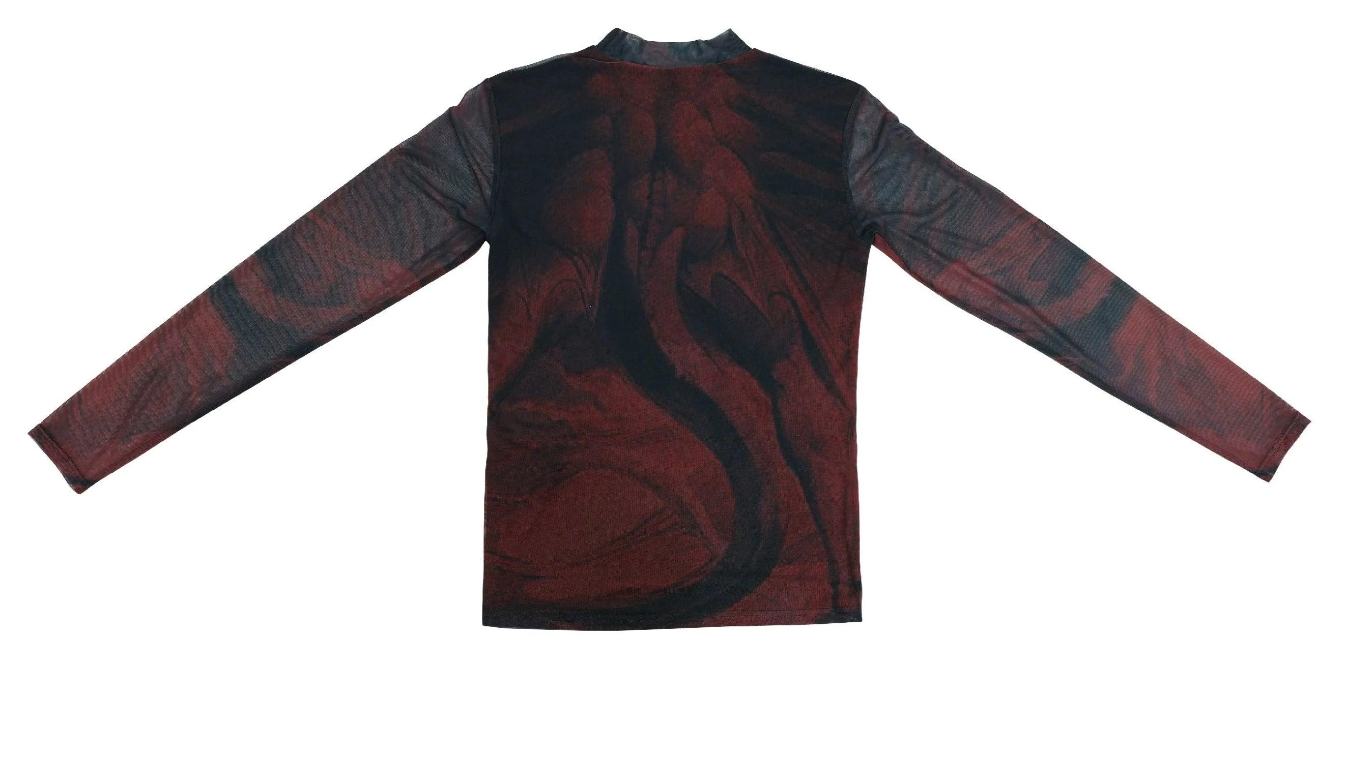 Gothic Metal Band-Style Long-Sleeve Shirt