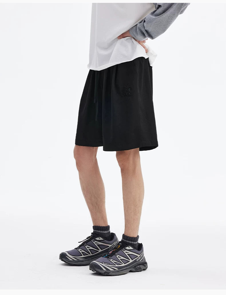 Embroidered Drawstring Bermuda Shorts