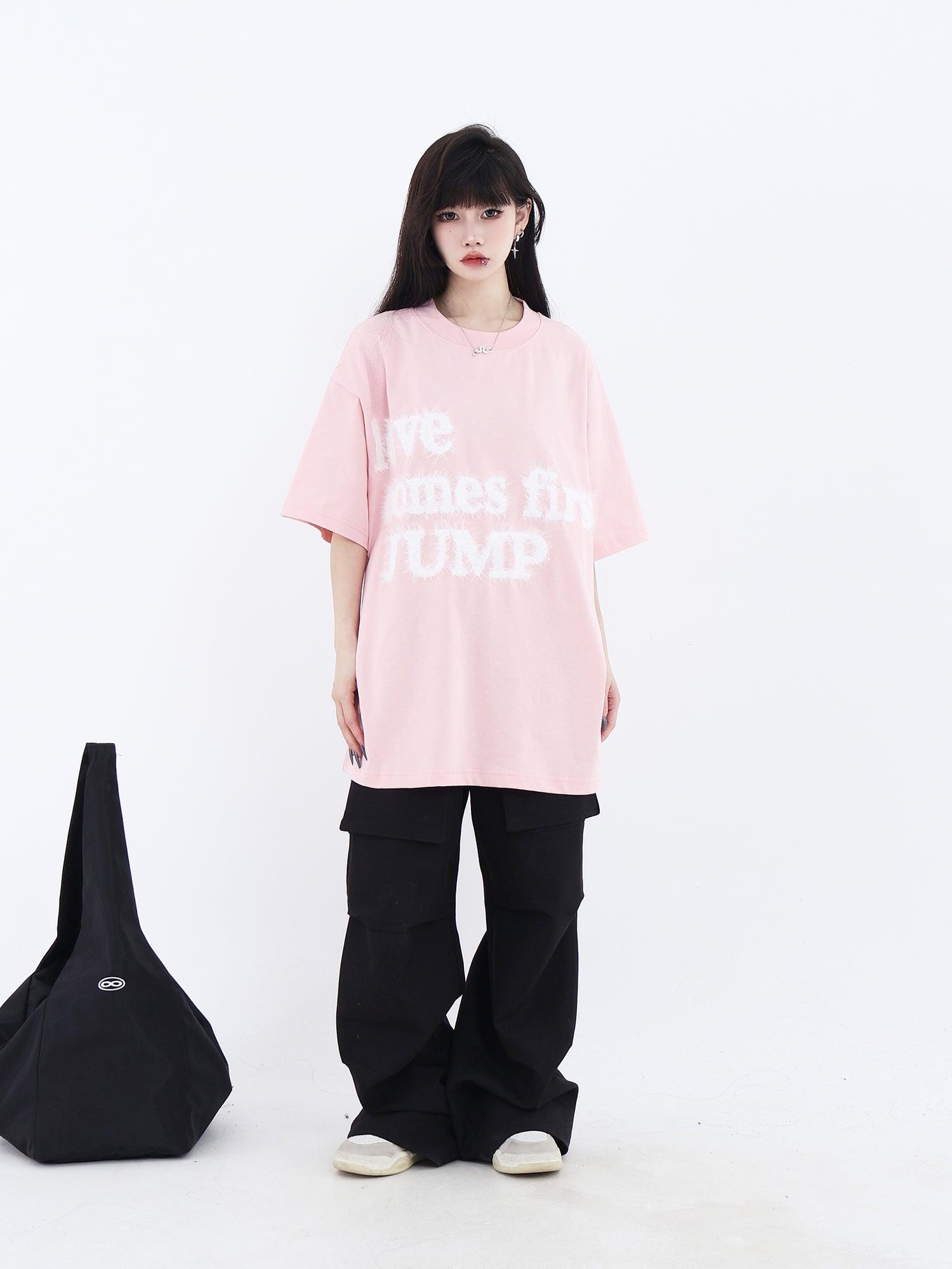 Fluffy T-Shirt with Embroidered Logo - chiclara