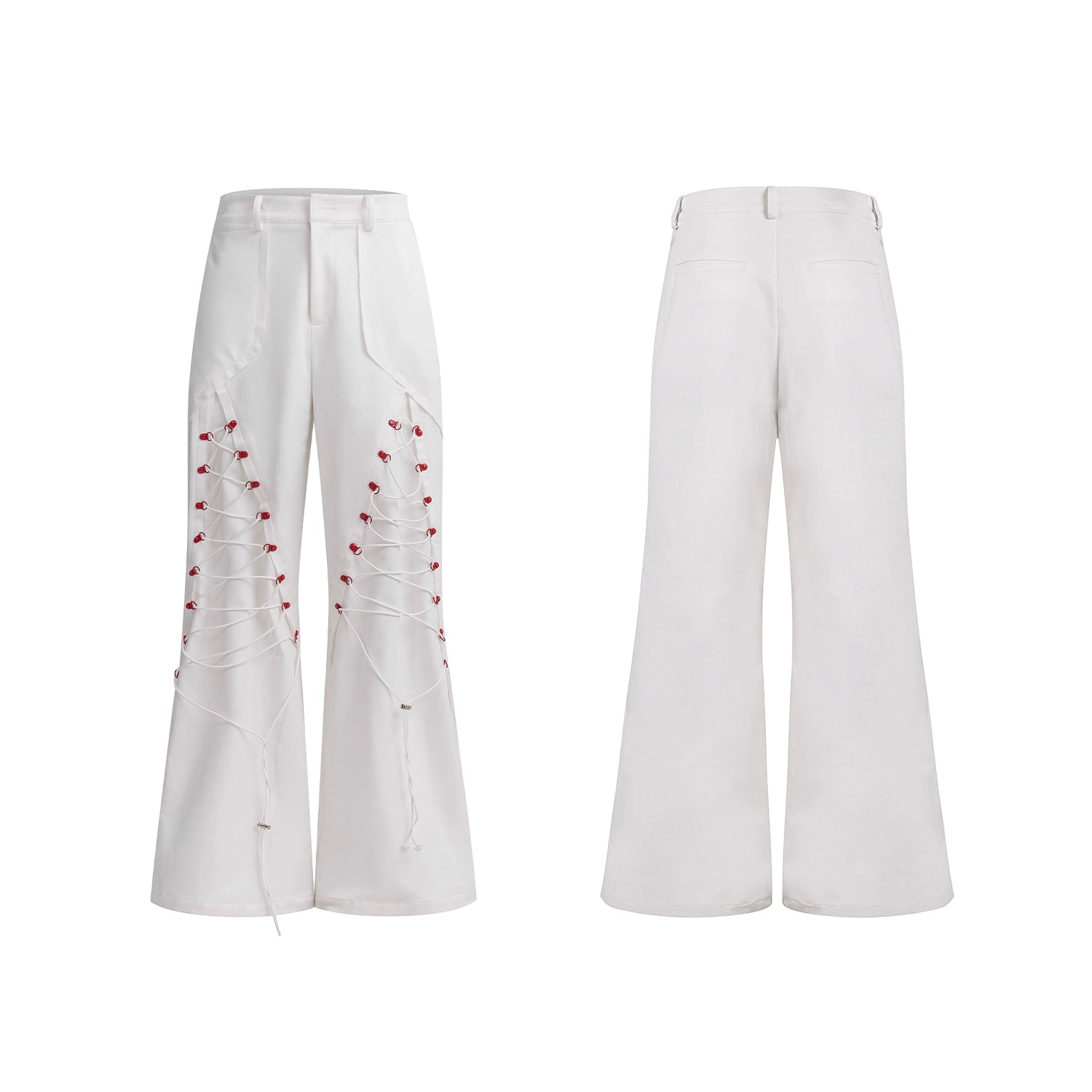 Lace-Up Jacket and Flare Pants Setup