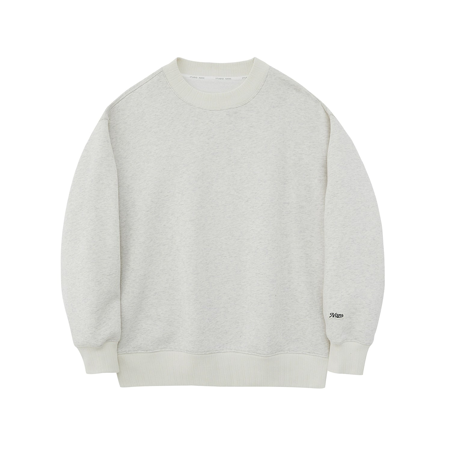 Ribbed Embroidered Crew Neck Sweatshirt