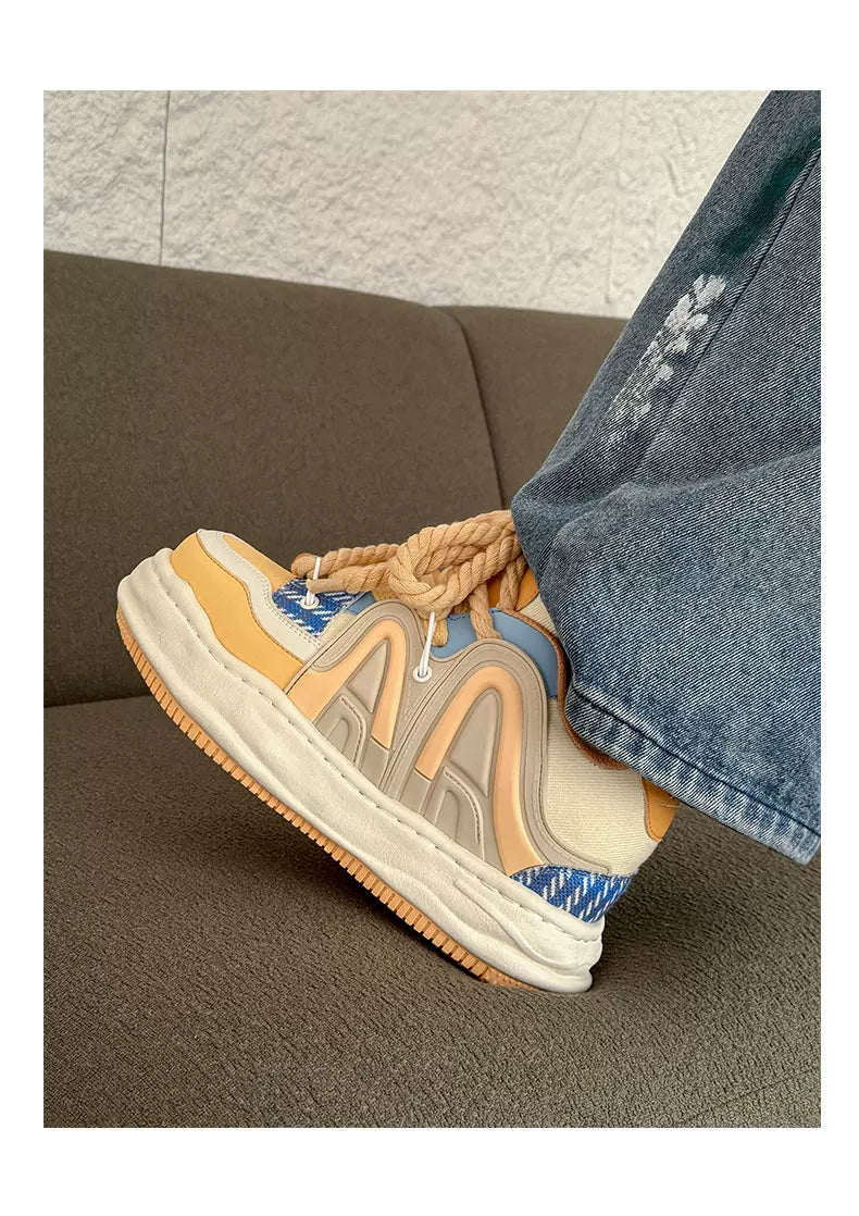 Chunky Rope Lace Thick Platform Sneakers