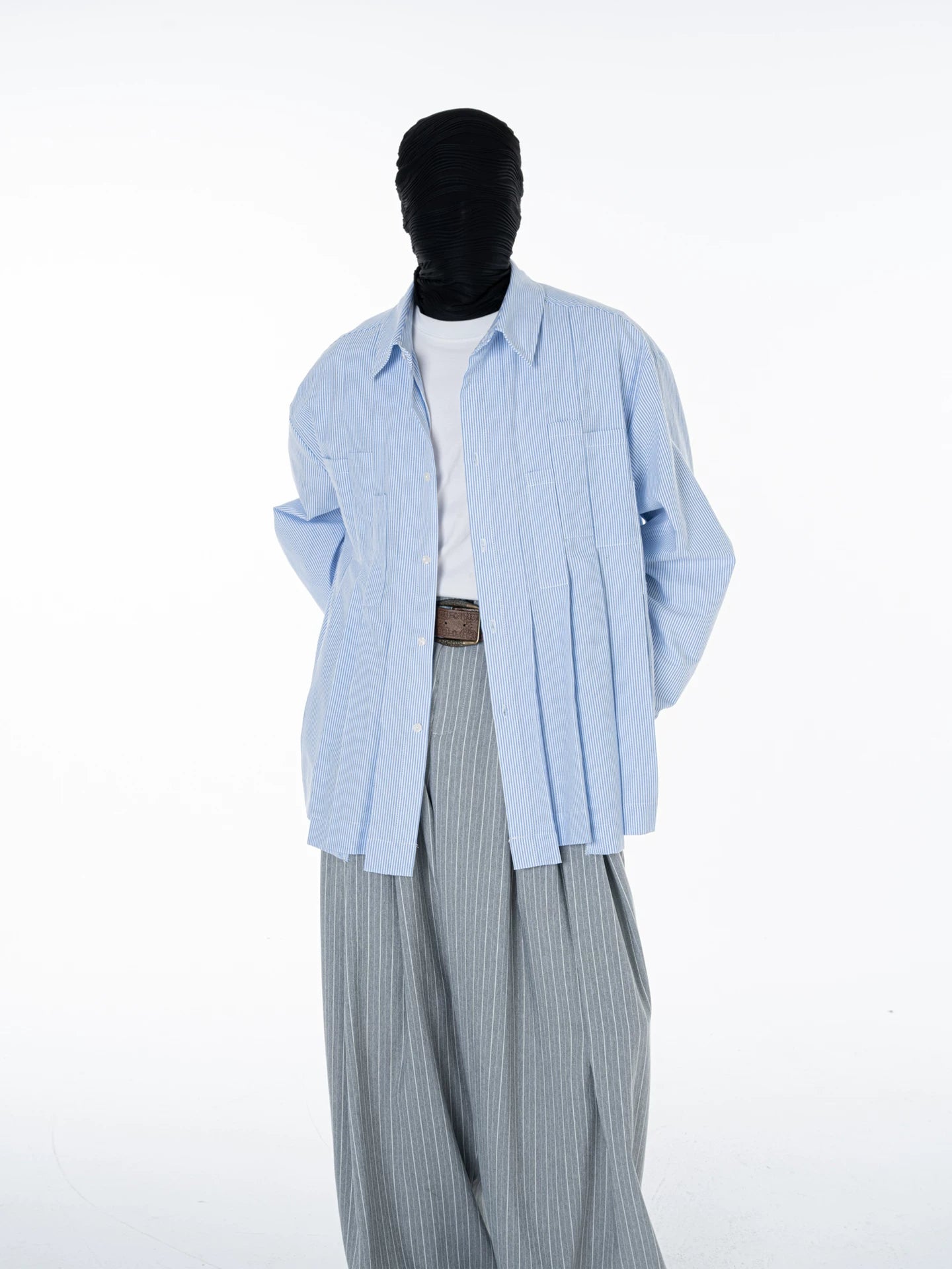 Skyline Drift Pleated Stripe Shirt