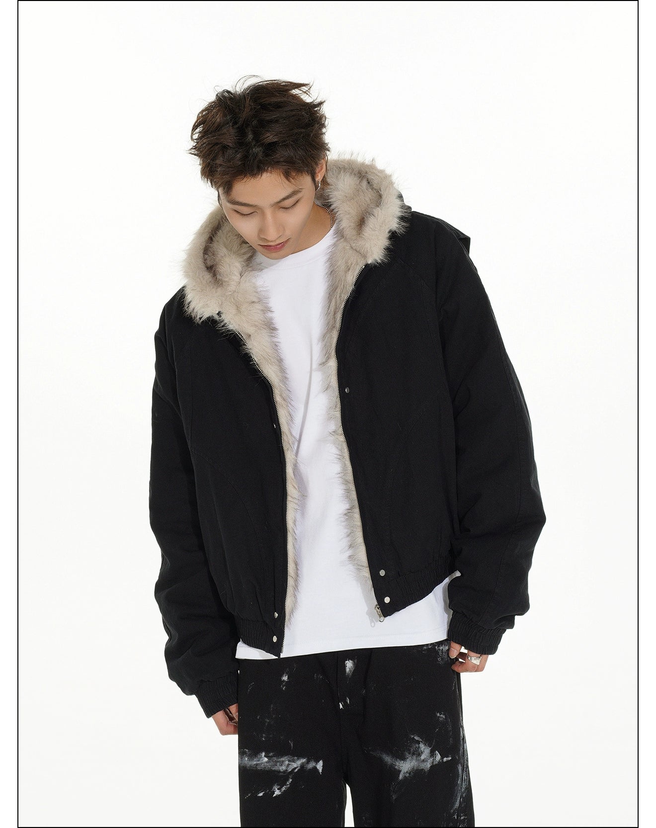 Frost Lined Midnight Bomber Jacket