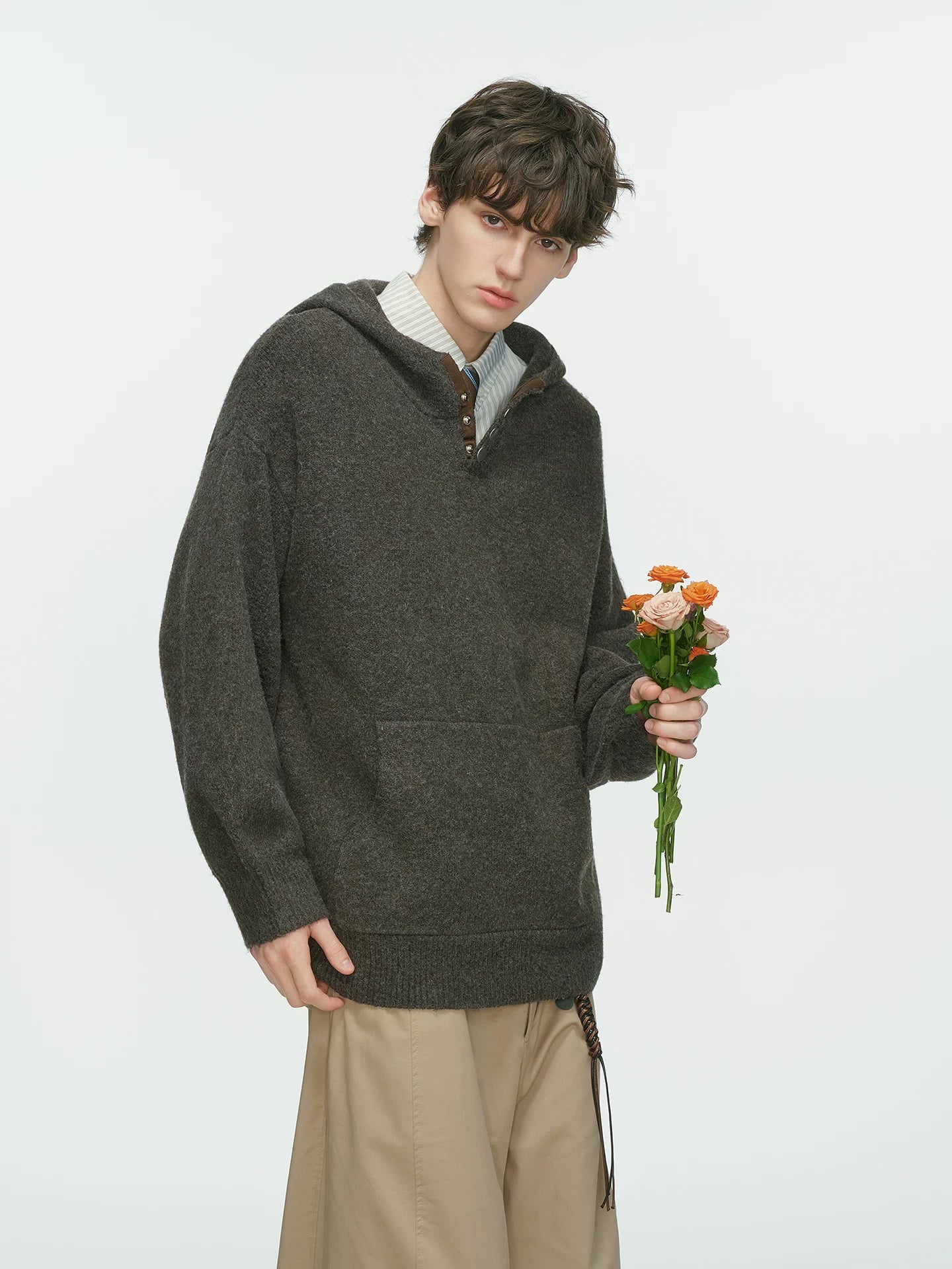 Cocoon Knit Hooded Pocket Sweater