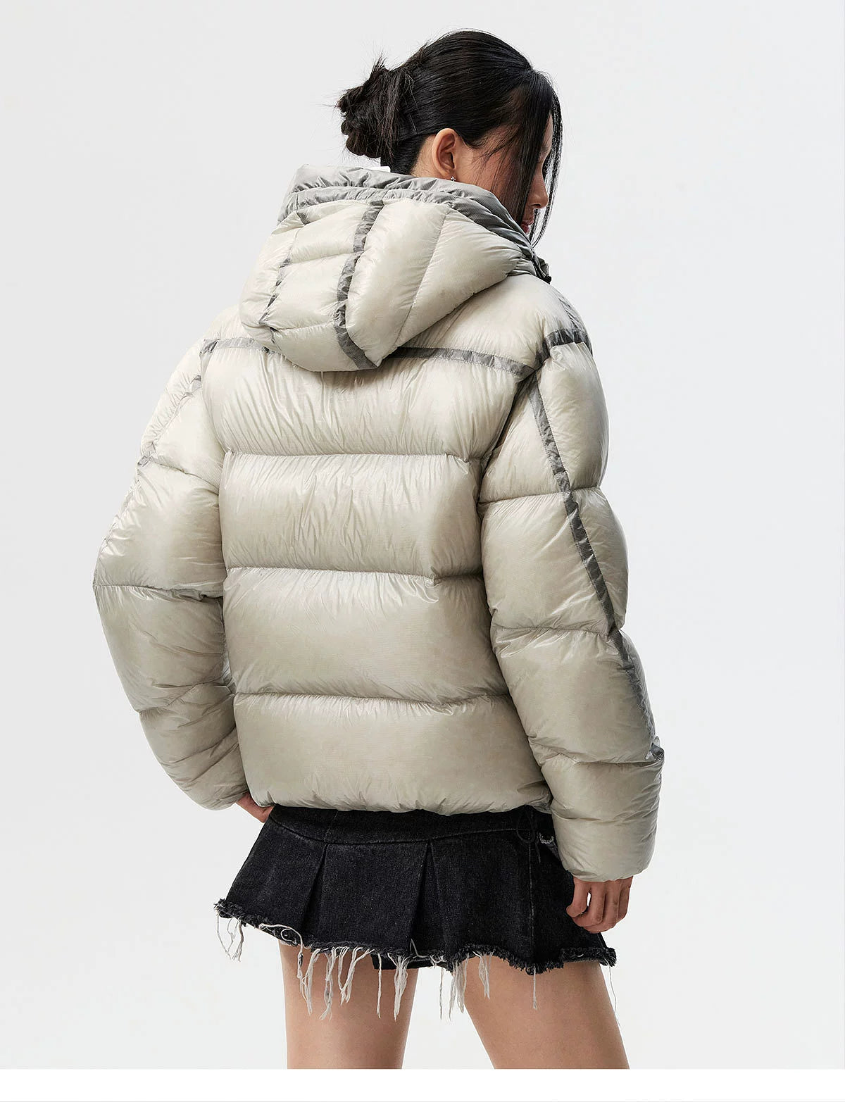 Glacier Halo Reflective Hooded Puffer Jacket