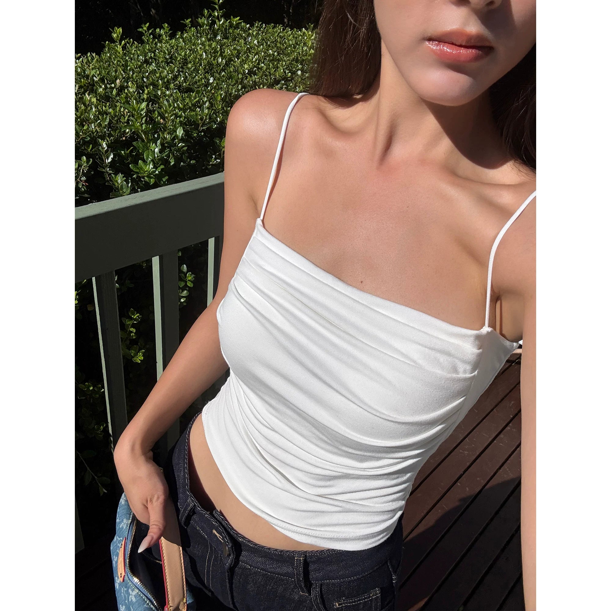 Tidal Drape Ruched Cami Crop