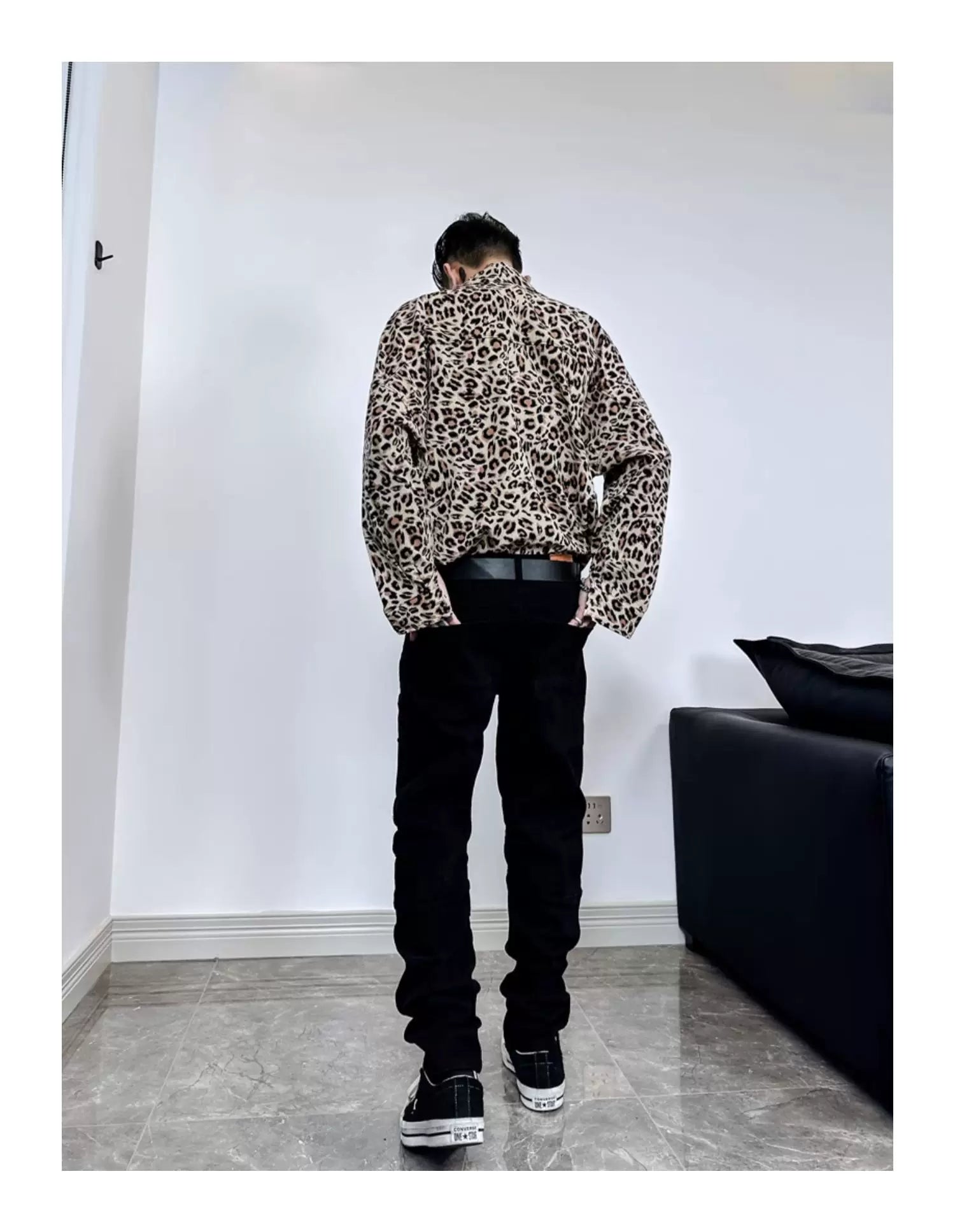Neon Prowl Relaxed Leopard Satin Shirt