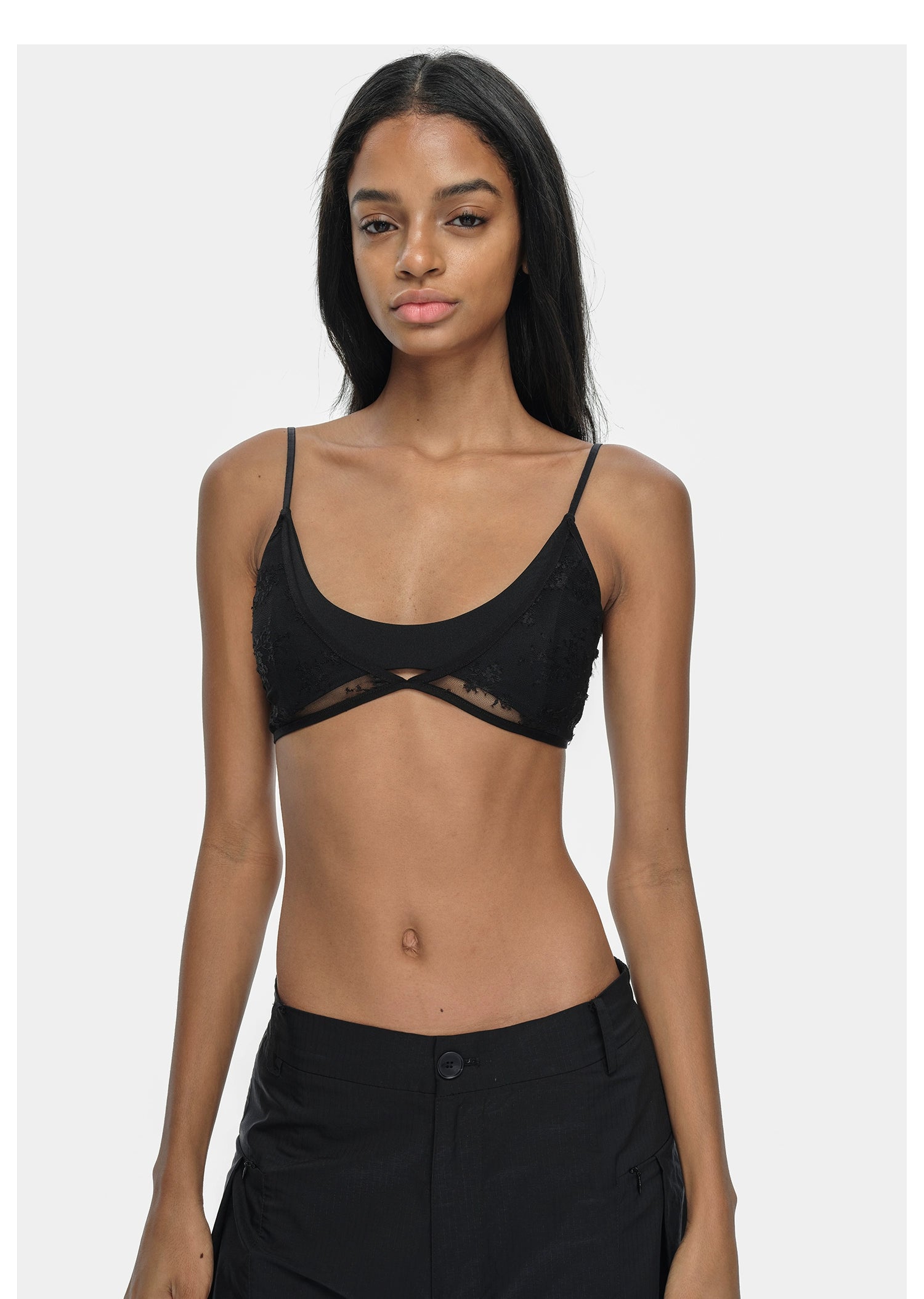 Black Lace Camisole Bralette