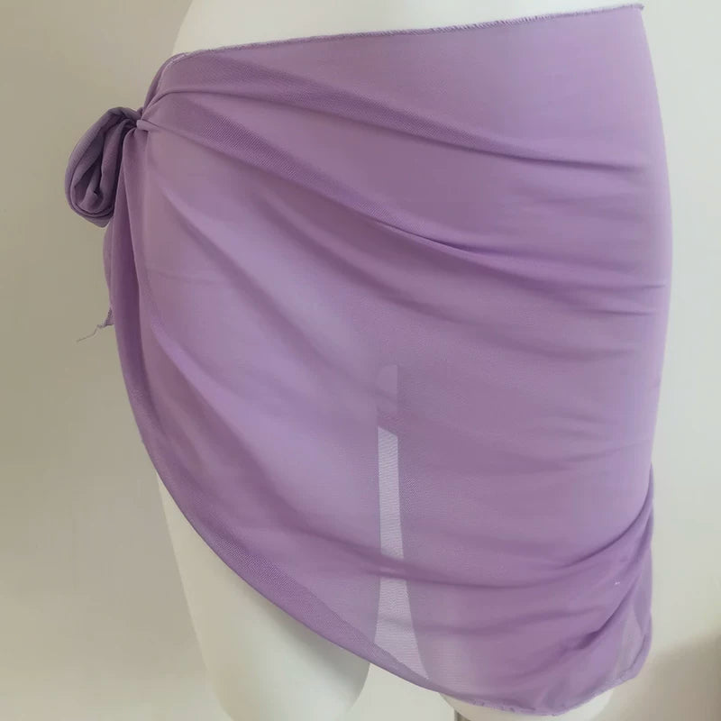 Sunburst Sheer Tie-Front Beach Sarong