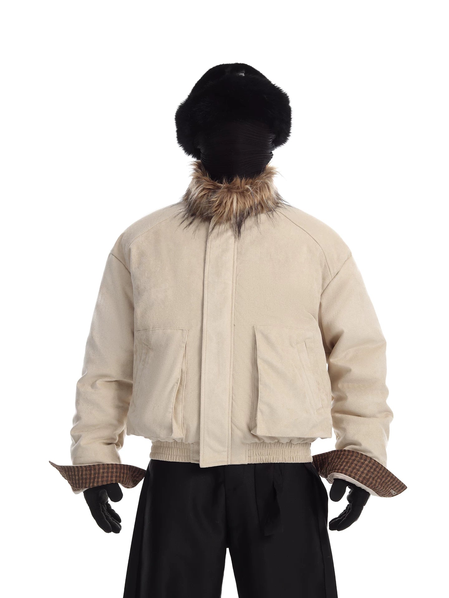 Shadow Crest Faux-Fur Collar Suede Jacket