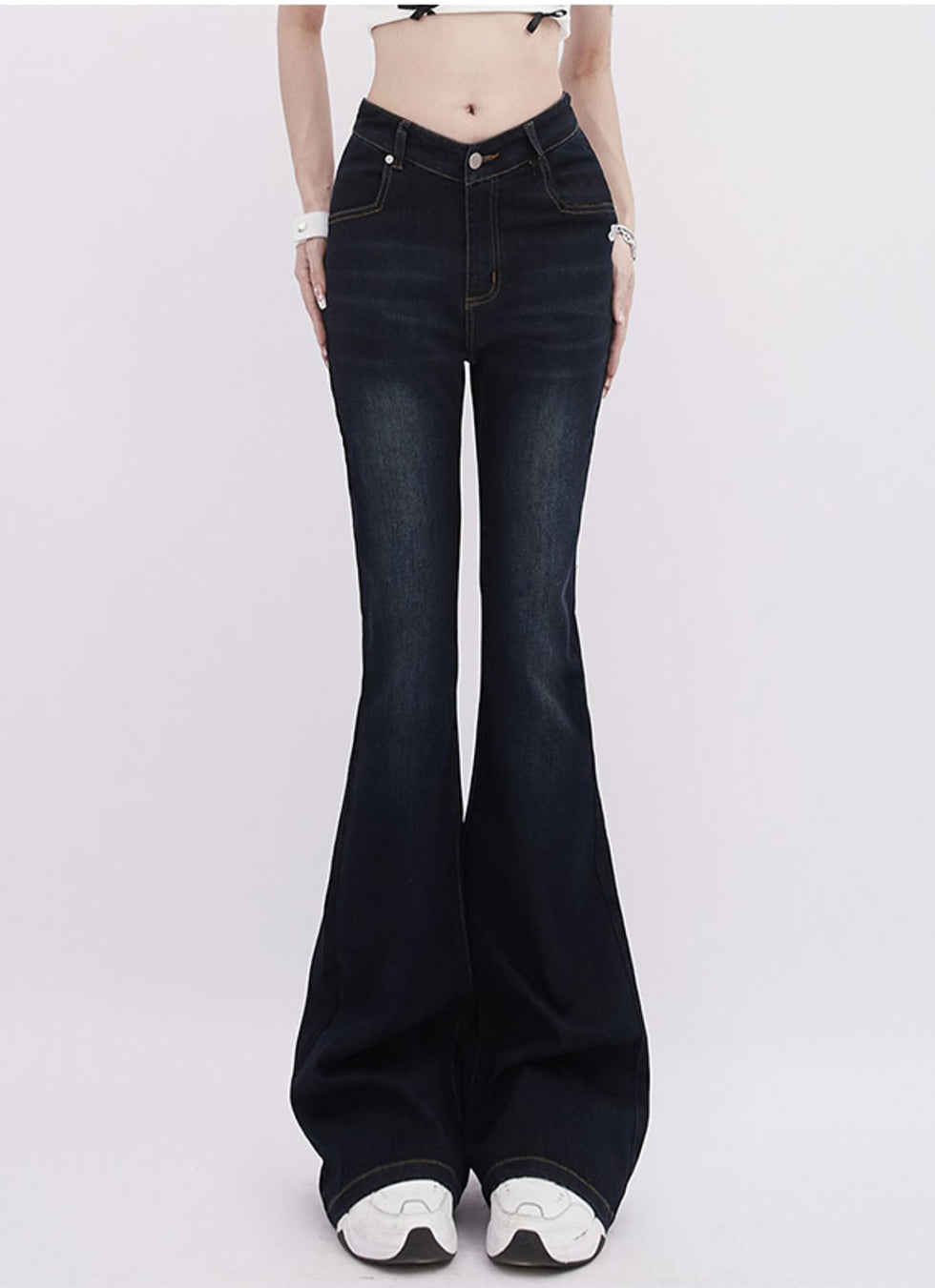V-Waist Micro Slim Jeans - chiclara