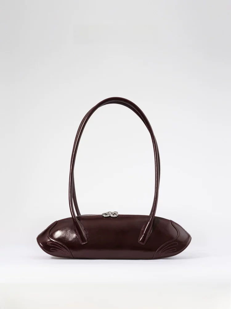 Sculpted Leather East-West Shoulder Bag - view 7