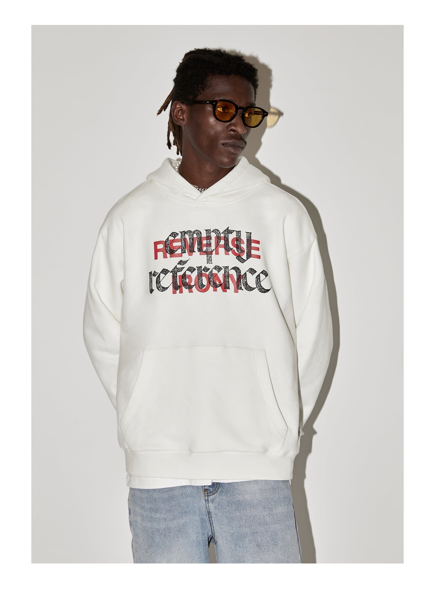 Mysterious Ghosting Logo Print Hoodie - chiclara