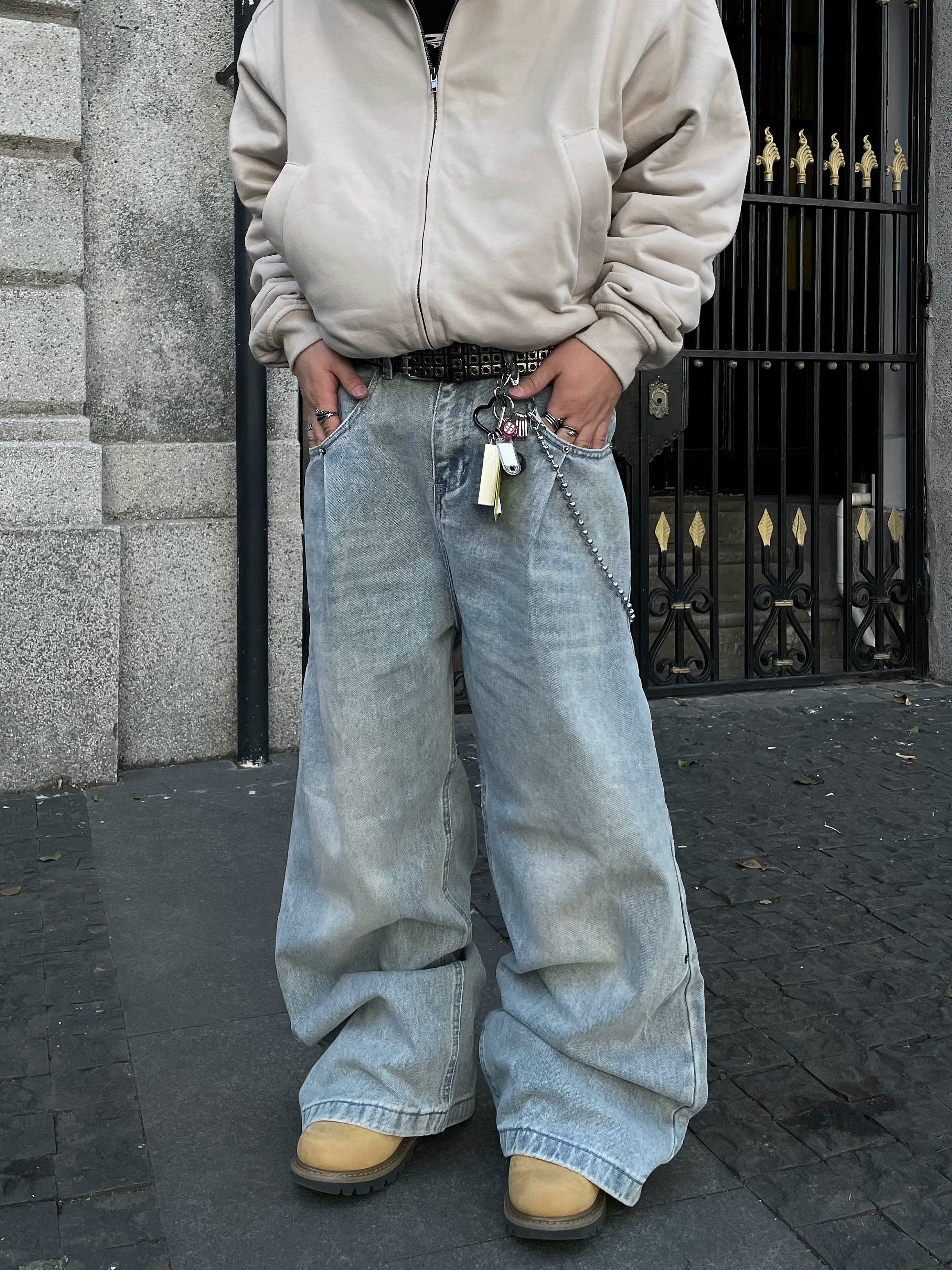 Frosted Stone Wide Leg Jeans