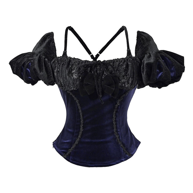 Velvet Gothic Puff Sleeve Corset