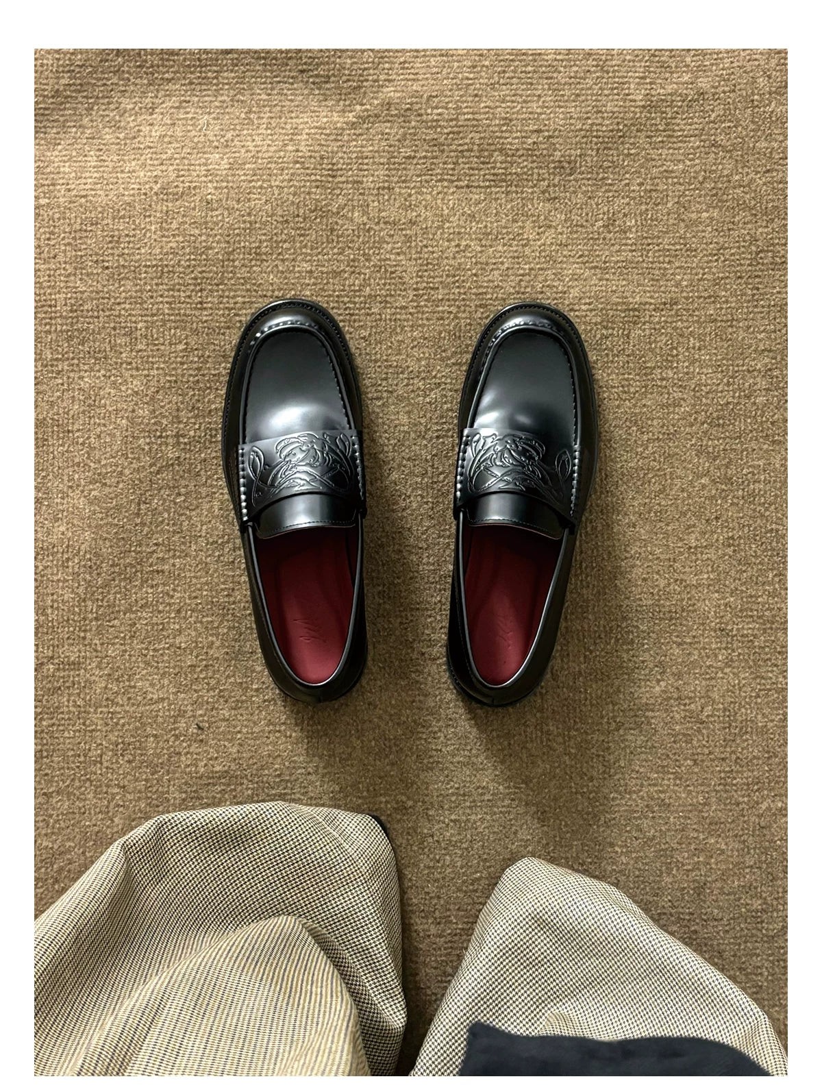Vampire Leather Loafers - overhead styling view