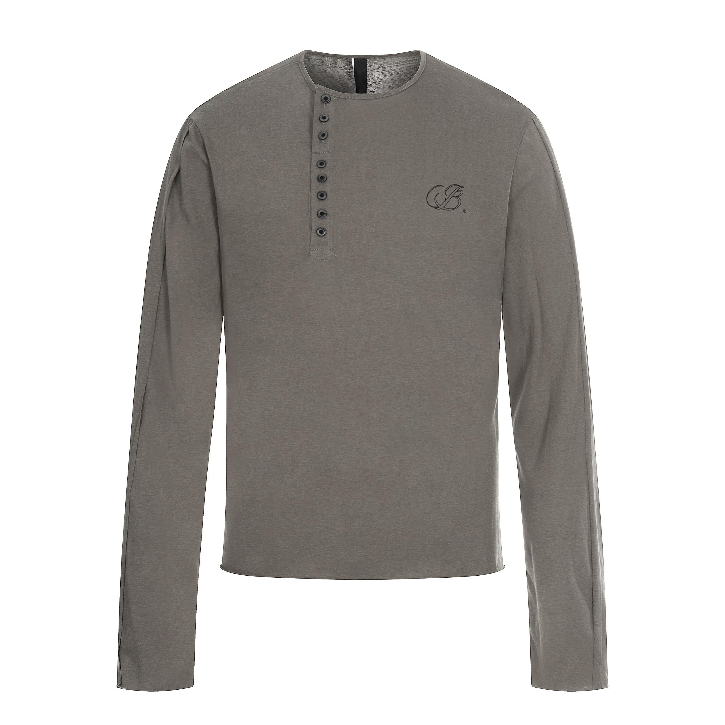 Espresso Relay Button Henley Tee