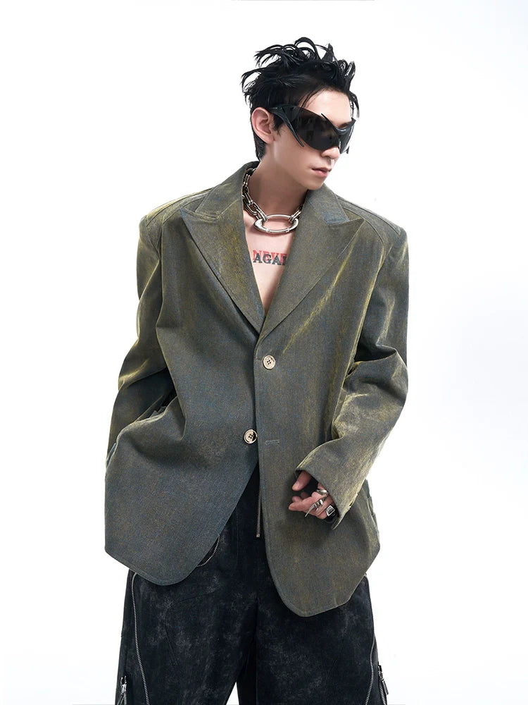 Distressed Velvet Spine Back Blazer
