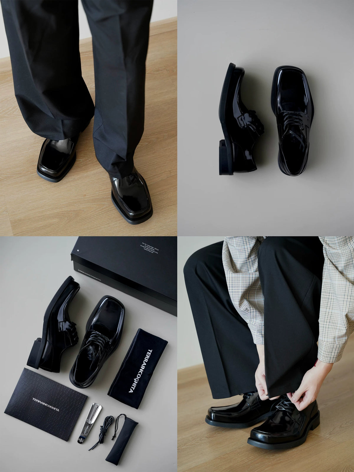 Mercer Square-Toe Derby Shoes