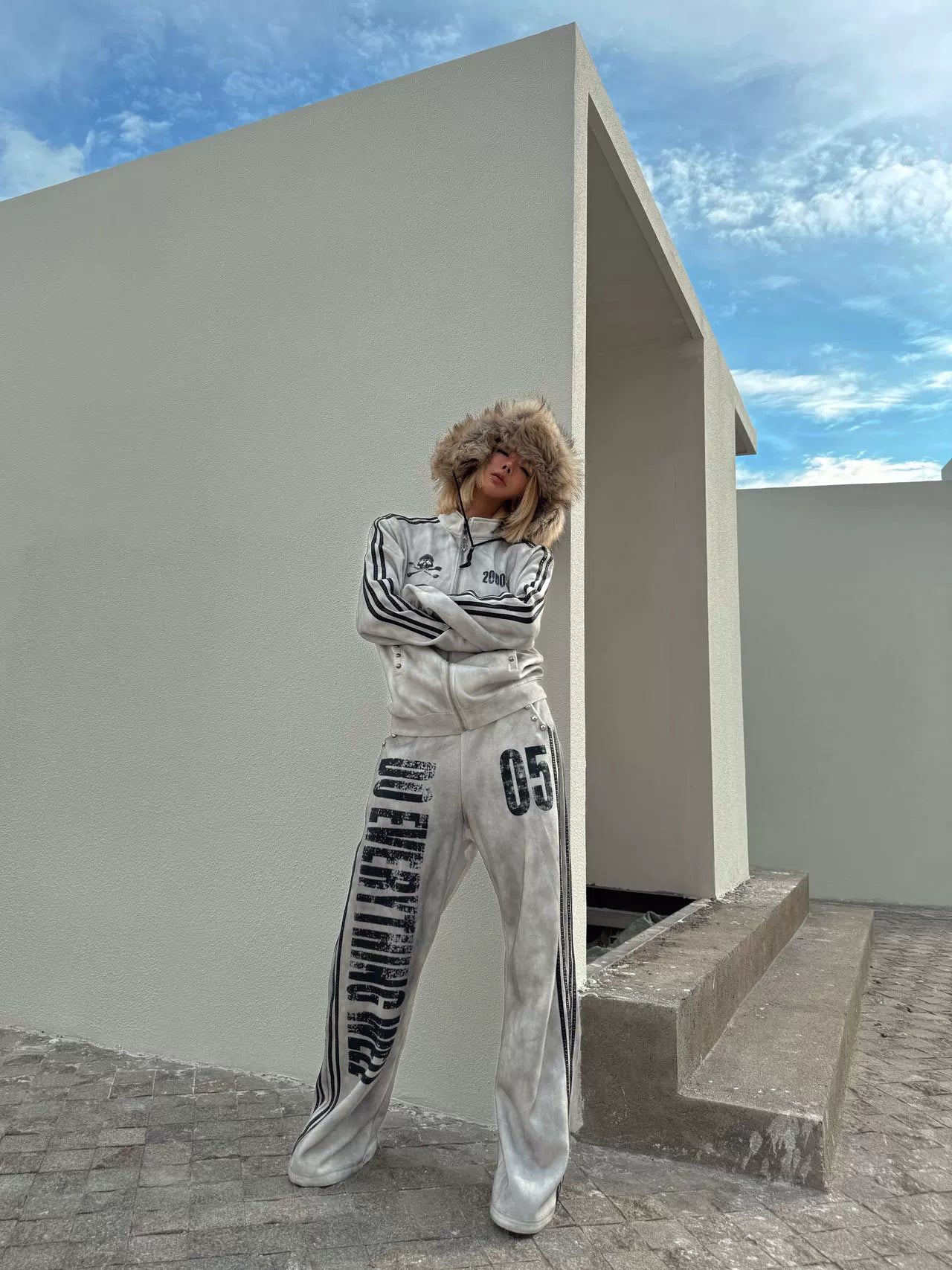 Grunge Relay 2000s Slogan Track Pants